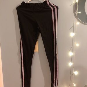 Black Striped Leggings